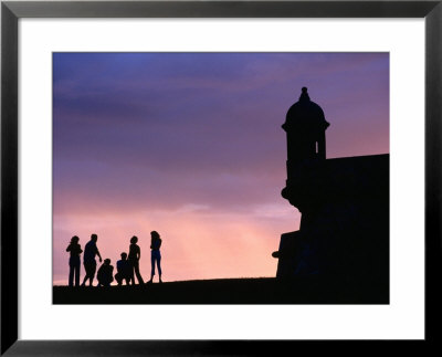 Sentry Tower Of City Wall And People At Sunset, San Juan, Puerto Rico by John Elk Iii Pricing Limited Edition Print image
