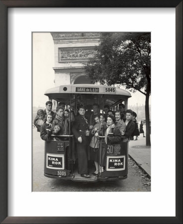 American Teenagers Riding Streetcar Towards Arc De Triomphe, Head Home by Gordon Parks Pricing Limited Edition Print image