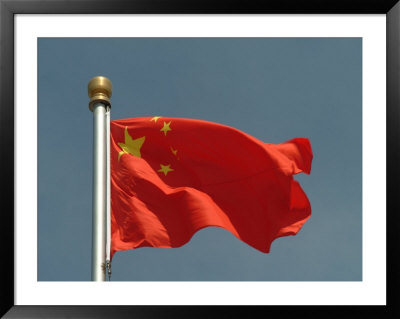 The Chinese National Flag Waves Above Tiananmen Square by Richard Nowitz Pricing Limited Edition Print image