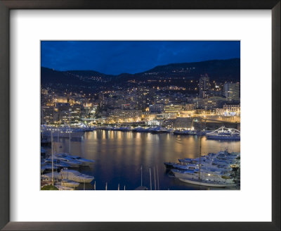 Waterfront At Night, Monte Carlo, Principality Of Monaco, Cote D'azur, Mediterranean, Europe by Sergio Pitamitz Pricing Limited Edition Print image