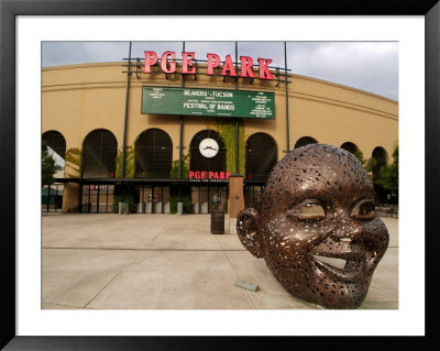 Bronze Face At Pge Park, Home Of The Portland Beavers And Portland Timbers, Portland, Oregon, Usa by Janis Miglavs Pricing Limited Edition Print image