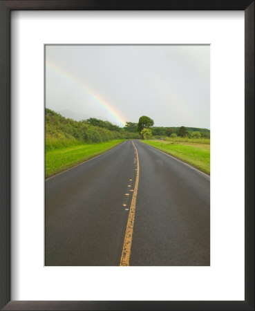 Back Road And Rainbow, Kauai, Hawaii, Usa by Terry Eggers Pricing Limited Edition Print image