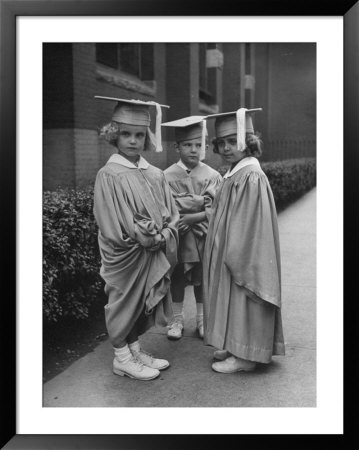 Three Kindergarteners Graduating Today by Nina Leen Pricing Limited Edition Print image