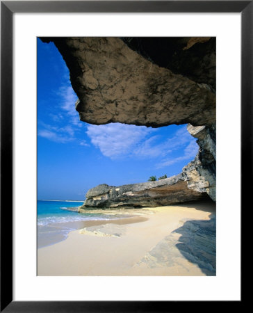 Sea Caves Cut Into The Shore, San Salvador, San Salvador & Rum Cay, Bahamas by Greg Johnston Pricing Limited Edition Print image