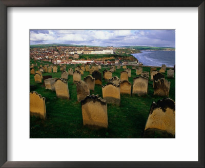 Whitby Cemetery Overlooking The Town And Surrounding Coastline, North York Moors Nat. Park, England by Grant Dixon Pricing Limited Edition Print image