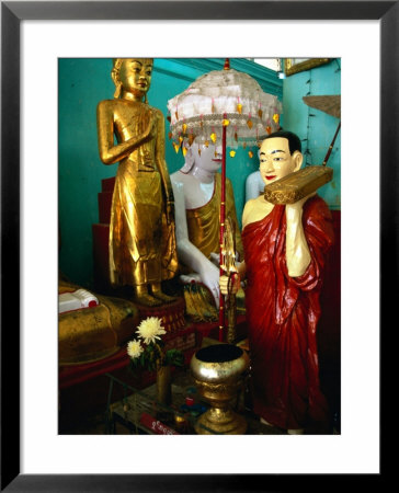 Statues With Lamp-Shade, Yangon, Myanmar (Burma) by Juliet Coombe Pricing Limited Edition Print image