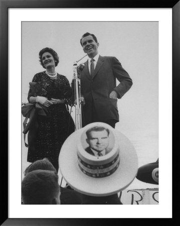 Richard M. Nixon With His Wife During His Campaign by Paul Schutzer Pricing Limited Edition Print image