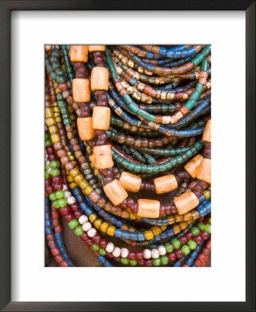 Colourful Beads Worn By A Woman Of The Galeb Tribe, Lower Omo Valley, Ethiopia by Gavin Hellier Pricing Limited Edition Print image