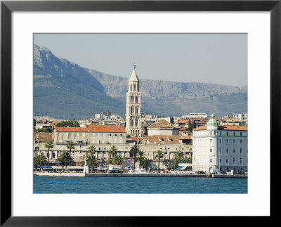 Coastal Mountains And Waterfront Town Buildings, Split, Dalmatian Coast, Croatia by Christian Kober Pricing Limited Edition Print image