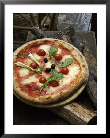 Pizza On Display Outside A Restaurant, Florence, Italy by Brimberg & Coulson Pricing Limited Edition Print image