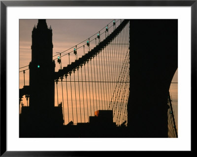 Brooklyn Bridge In Silhouette, New York City, Usa by Corey Wise Pricing Limited Edition Print image