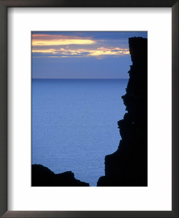 Sunset Behind Moo Stack, Shetland, Scotland by Iain Sarjeant Pricing Limited Edition Print image