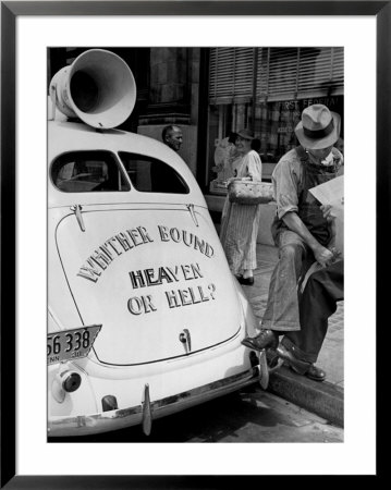 Whiter Bound Heaven Or Hell? Painted On The Back Of A Car by Alfred Eisenstaedt Pricing Limited Edition Print image