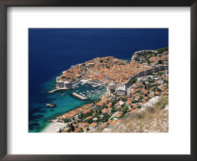 Elevated View Of The Old Town, Unesco World Heritage Site, Dubrovnik, Dalmatian Coast, Croatia by Gavin Hellier Pricing Limited Edition Print image