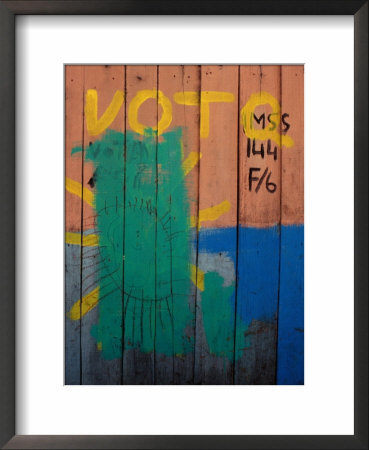 Political Graffiti On House Facade In Constitucion, Mexico by Jeffrey Becom Pricing Limited Edition Print image