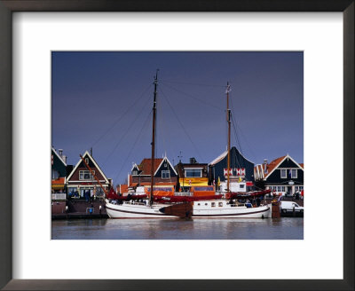 Waterfront Houses And Boats, Volendam, Netherlands by Izzet Keribar Pricing Limited Edition Print image
