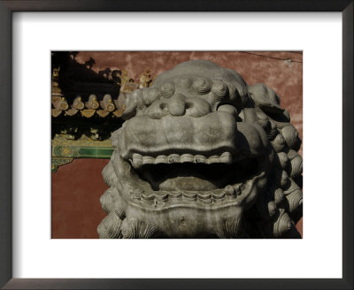 Lion Head Sculpture, China by Ryan Ross Pricing Limited Edition Print image