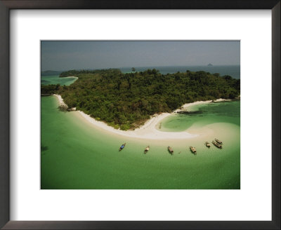 Moken People Moor Their Kabangs Off The Sandy Beach Of Nyawi Island by Nicolas Reynard Pricing Limited Edition Print image