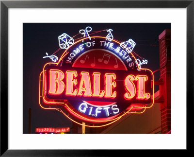 Neon Signs, Beale Street Entertainment Area, Memphis, Tennessee, Usa by Walter Bibikow Pricing Limited Edition Print image
