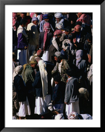 Villagers At Weekly Market Of Manakha, Al-Mahwit Governorate, Yemen by Chris Mellor Pricing Limited Edition Print image