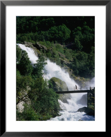 Crossing Bridge To Briksdal Glacier, Jostedalsbreen National Park, Norway by Anders Blomqvist Pricing Limited Edition Print image