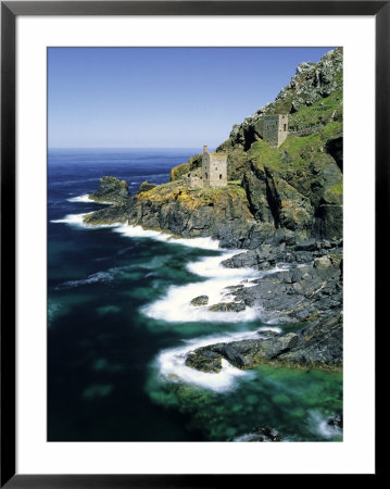 Sea Level Tinmines In Polarized Water, St. Just, Uk by David Clapp Pricing Limited Edition Print image