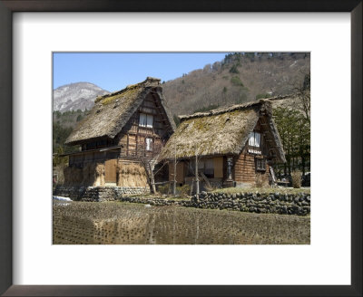 Reflection Of Gasshou Zukuri Thatched Roof Houses, Ogimachi, Honshu Island, Japan by Christian Kober Pricing Limited Edition Print image