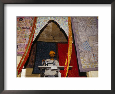 Textile Worker At His Sewing Machine, Jaisalmer, Rajasthan State, India by Marco Simoni Pricing Limited Edition Print image