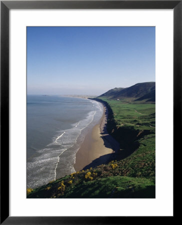 Looking From The Cliffs At Rhossili, Towards Llangennith At Far West Of The Gower Peninsula, Wales by Charles Bowman Pricing Limited Edition Print image