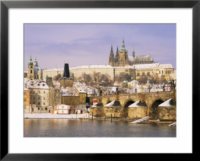Prague Castle, Charles Bridge, Vltava River And Suburb Of Mala Strana, Prague, Czech Republic by Richard Nebesky Pricing Limited Edition Print image