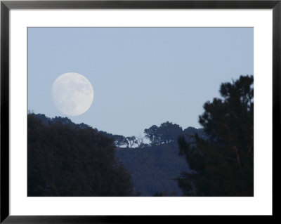 August Almost Full Moon Rising Over Oak View, California by Rich Reid Pricing Limited Edition Print image