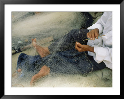 Photo Of A Fisherman Repairing His Net, Egypt by James L. Stanfield Pricing Limited Edition Print image