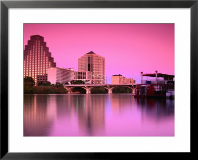 Austin City Skyline Reflected In Town Lake, Austin, Texas by Richard Cummins Pricing Limited Edition Print image