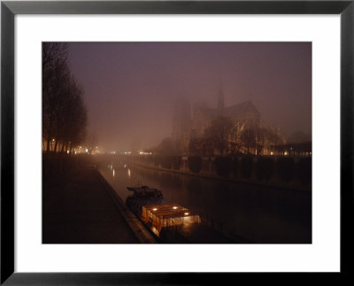 Night View Across The Seine Towards Notre Dame And The Ile De La Cite, Paris, France by James L. Stanfield Pricing Limited Edition Print image