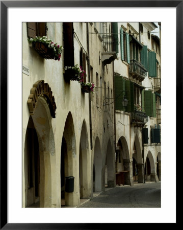 Narrow Road Lined By Shuttered Windows, Asolo, Italy by Todd Gipstein Pricing Limited Edition Print image