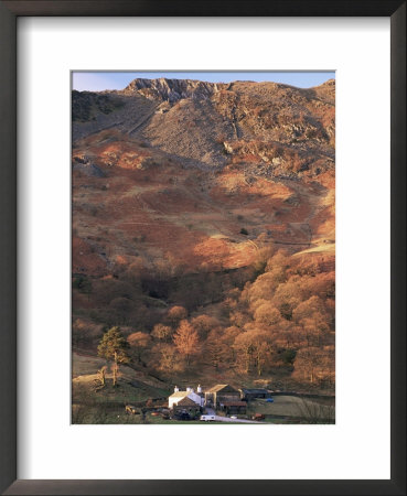 Farm And Lingmoor Fell At Sunrise, Great Langdale, Lake District National Park, Cumbria, England by Ruth Tomlinson Pricing Limited Edition Print image