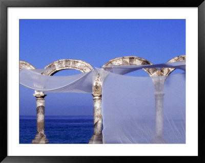 Arches And Sheets Of Transparent Gauze Along The Malecon Boardwalk, Puerto Vallarta, Mexico by Nancy & Steve Ross Pricing Limited Edition Print image