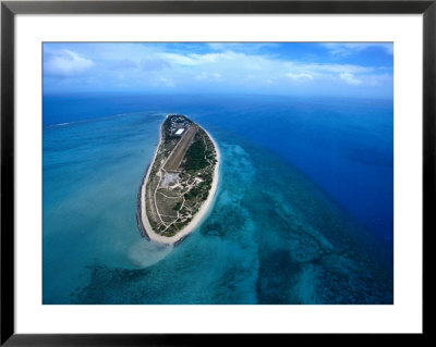 Aerial View Of Poruma, Surrounded By Shallow Coral Reefs, Coconut Island, Queensland, Australia by Oliver Strewe Pricing Limited Edition Print image