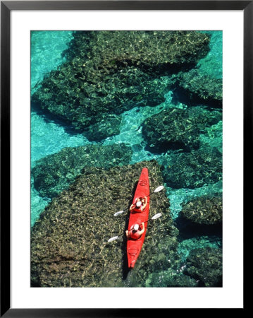 Kayakers In Clear Blue Water Off The Shore Of San Jose Island by Ralph Lee Hopkins Pricing Limited Edition Print image
