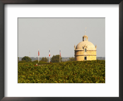 Tower And Flags Of Chateau Latour Vineyard In Pauillac, France by Per Karlsson Pricing Limited Edition Print image