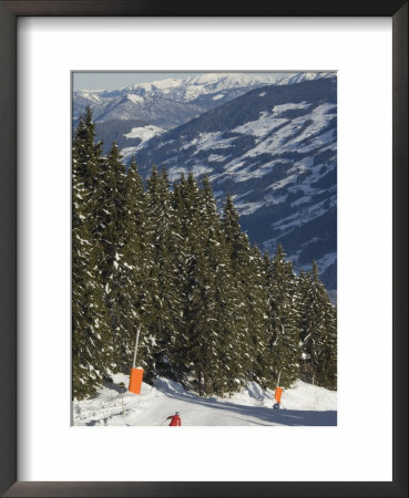 Skier, Mayrhofen Ski Resort, Zillertal Valley, Austrian Tyrol, Austria by Christian Kober Pricing Limited Edition Print image