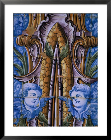 Traditional Azulejos Design On Camara Municipal, Cascais, Portugal by Anders Blomqvist Pricing Limited Edition Print image