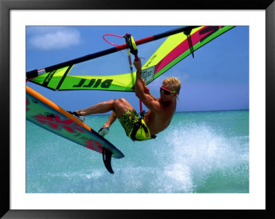 Windsurfing Jumping, Aruba, Caribbean by James Kay Pricing Limited Edition Print image