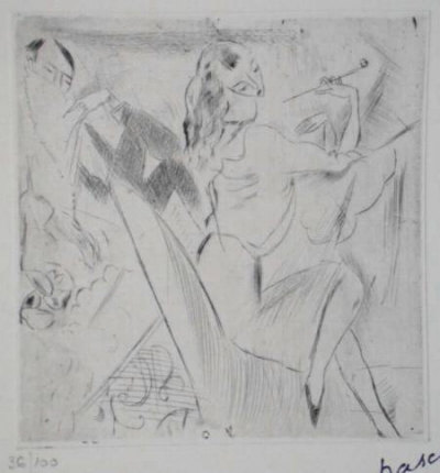 078 - Femme A La Pipe by Jules Pascin Pricing Limited Edition Print image