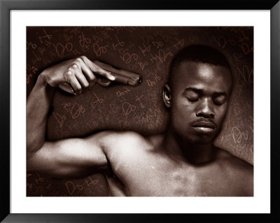 African-American Man Holding A Gun To His Head by Jim Mcguire Pricing Limited Edition Print image