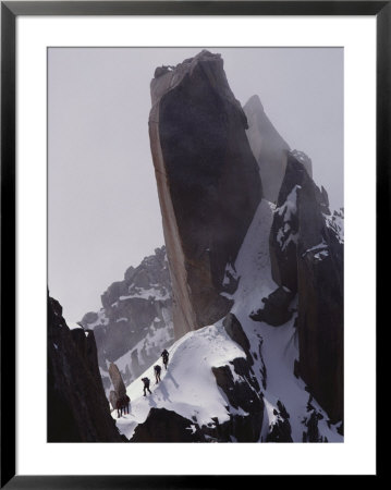 Climbers Move Carefully Across Steep Mountain Slopes by Paul Chesley Pricing Limited Edition Print image