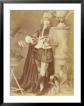 Sarah Bernhardt French Actress As A Minstrel Boy Playing A Lute by W&D Downey Pricing Limited Edition Print image
