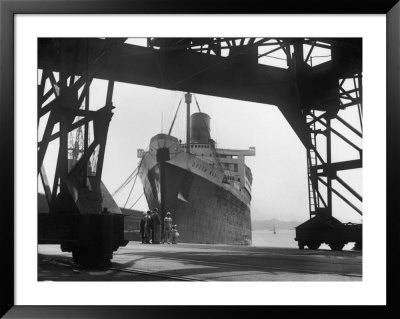 The Cunard White Star Liner The Queen Mary Docked At Southampton England by Fred Musto Pricing Limited Edition Print image