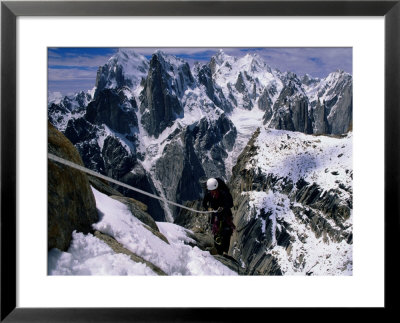 Expedition Member Ascends A Fixed Rope On Nameless Tower by Bill Hatcher Pricing Limited Edition Print image