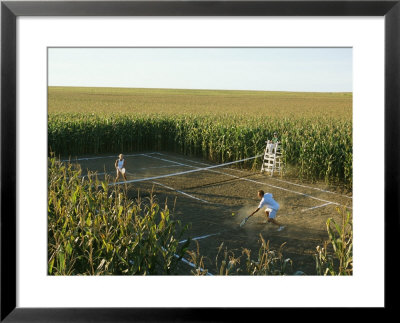 A Game Of Tennis On A Court Carved From A Cornfield by Joel Sartore Pricing Limited Edition Print image